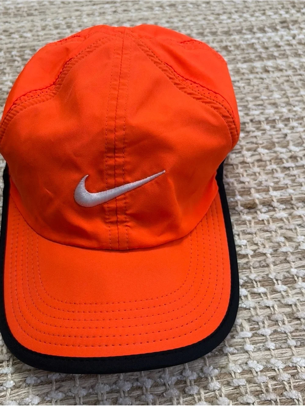 Nike feather light Orange Performance Cap with Swoosh
